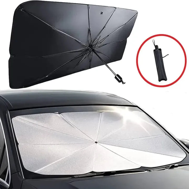 Carry craft Universal Car Umbrella Sun Shade Cover for Windshield UV Reflecting Foldable Front Car Sunshade Umbrella