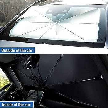 Carry craft Universal Car Umbrella Sun Shade Cover for Windshield UV Reflecting Foldable Front Car Sunshade Umbrella