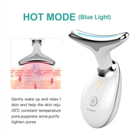 carrycraft Neck Lifting And Tightening Massager EMS Microcurrent Face And Neck Device With LED Light