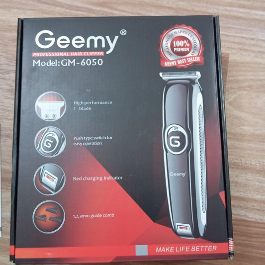 Carrycraft Geemy Original Professional Hair Clipper Trimmer Shaver GM-6050 With Full Accessories Kit For Precision Grooming And Styling