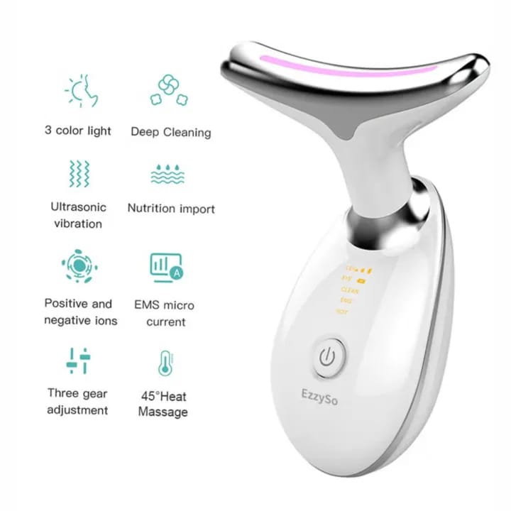 carrycraft Neck Lifting And Tightening Massager EMS Microcurrent Face And Neck Device With LED Light