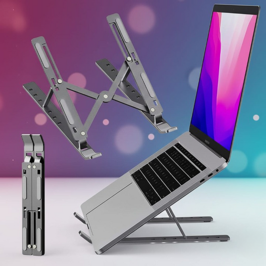 Carrycraft Professional Branded Speed-X 18-Inch Biggest Height Heavy Duty Professional Laptop Stand Aluminium Alloy Creative Adjustable Folding Portable With Pouch Cover And 6 Angles Adjustable