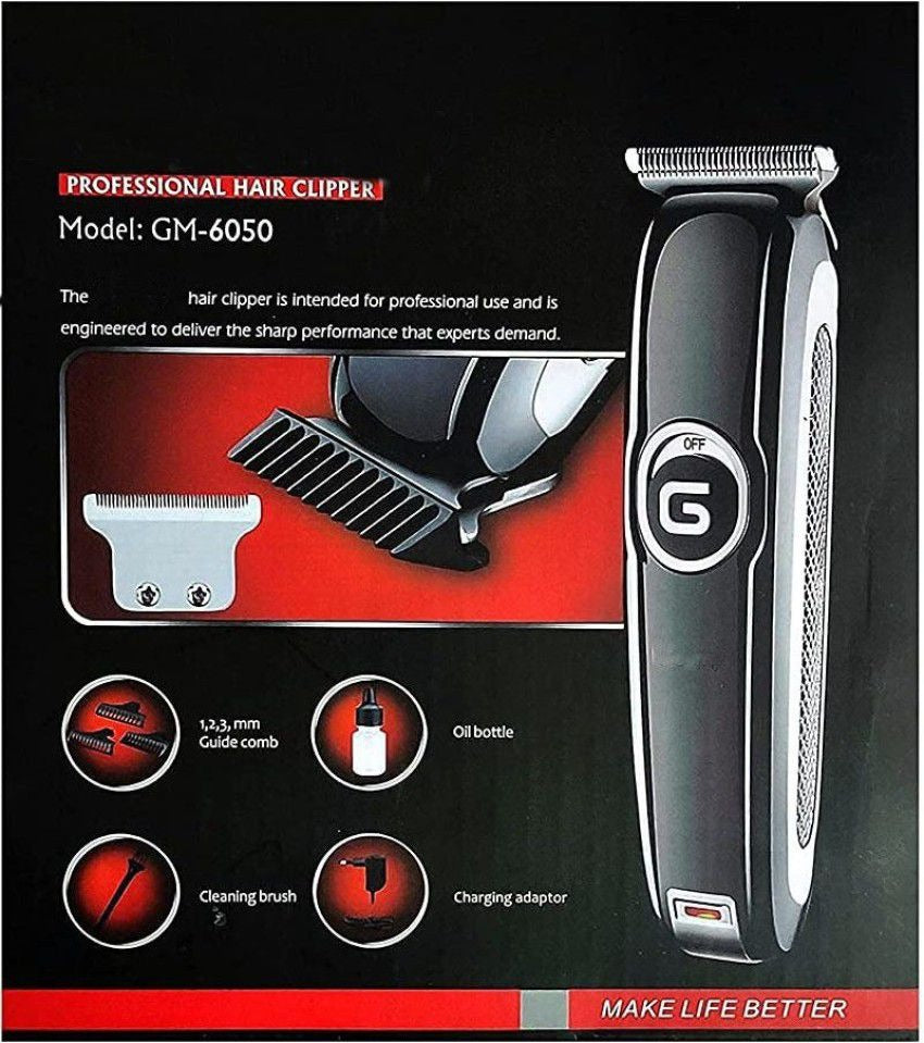 Carrycraft Geemy Original Professional Hair Clipper Trimmer Shaver GM-6050 With Full Accessories Kit For Precision Grooming And Styling