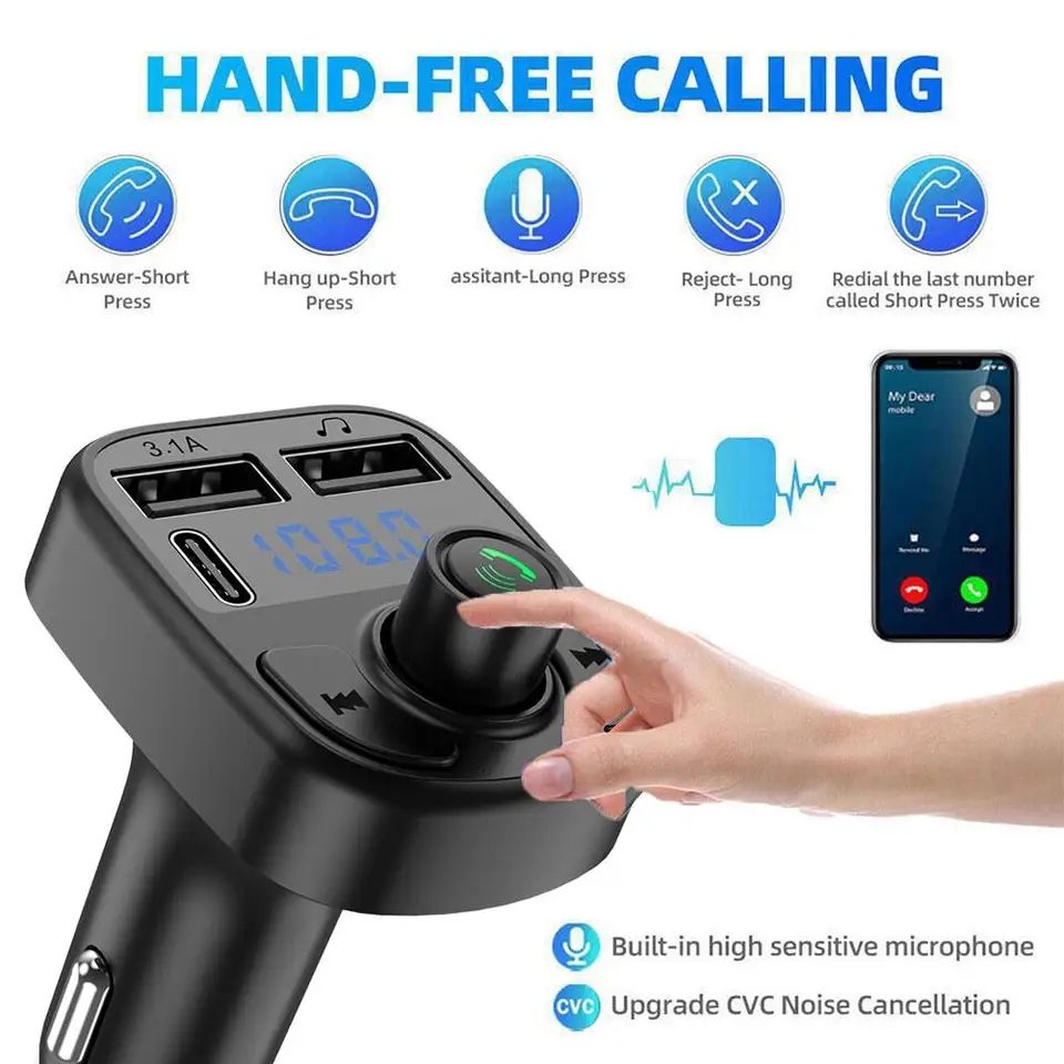 C1 - Car Mp3 Player | Car Wireless FM Transmitter | Car Mp3 Modulator | Car Accessories ( Random Color ) Rs 1,071
