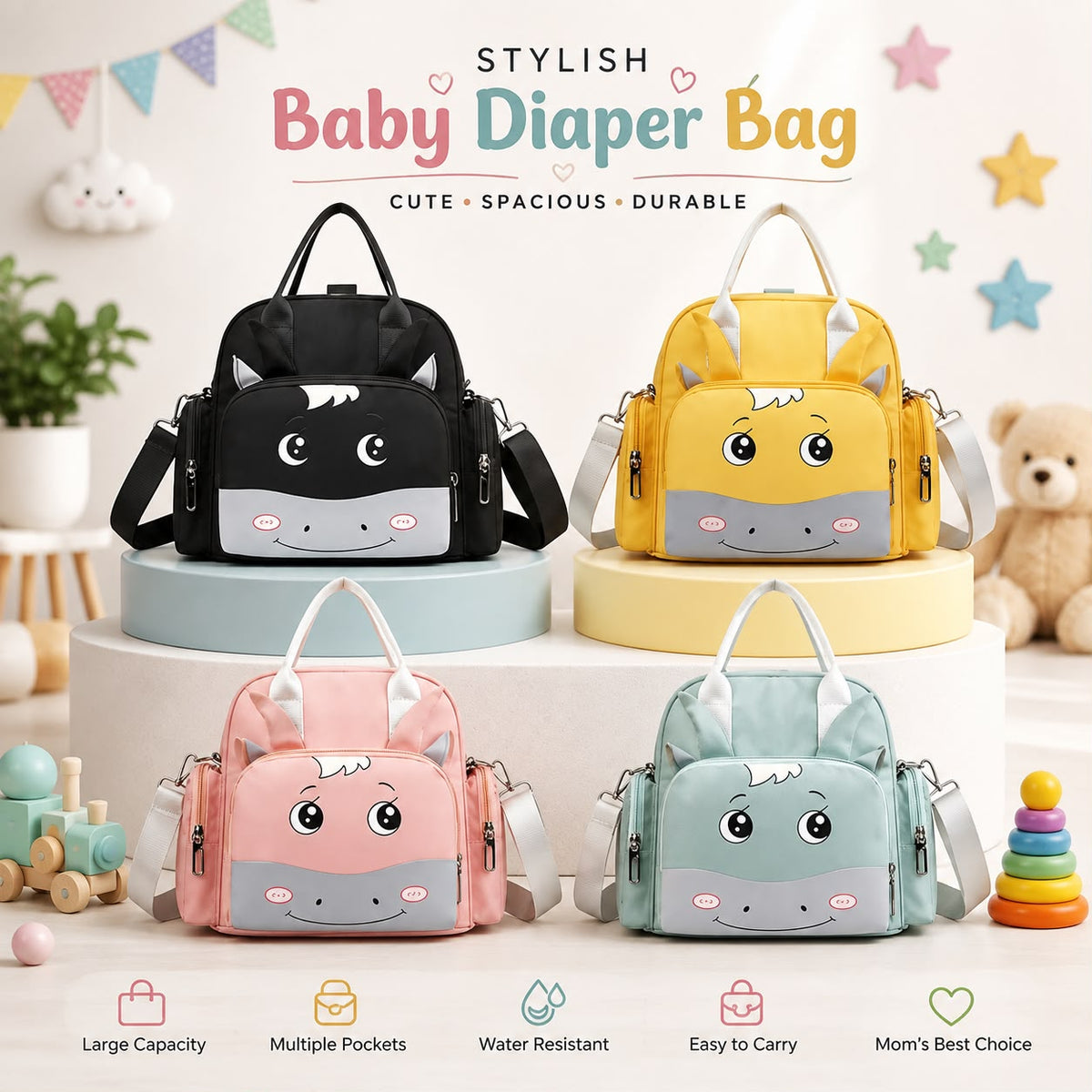 Large Baby Diaper Bag | Spacious Maternity Backpack for Travel & Daily Baby Care