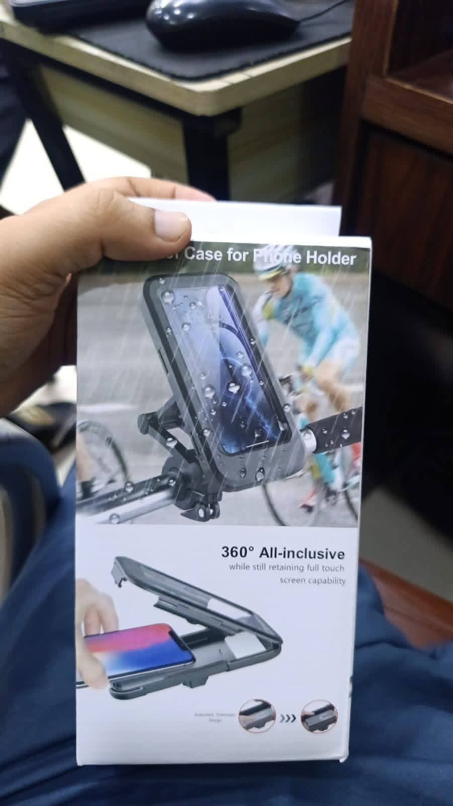 Carrycrafyt Waterproof Bike Phone Mount - 360° Rotatable Motorcycle & Bicycle Mobile Holder - Adjustable Touch Screen Handlebar Phone Support for All Bikes