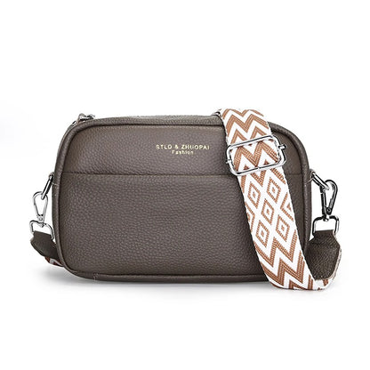 CarryCraft High Quality Genuine Leather Women Crossbody Shoulder Bags 2023 Luxury Solid color Cow Leather Handbag Female Messenger Tote Sac