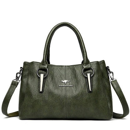 CarryCraft High Quality Cow Leather Ladies Handbags Fashion Luxury
