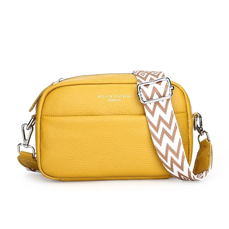CarryCraft High Quality Genuine Leather Women Crossbody Shoulder Bags 2023 Luxury Solid color Cow Leather Handbag Female Messenger Tote Sac