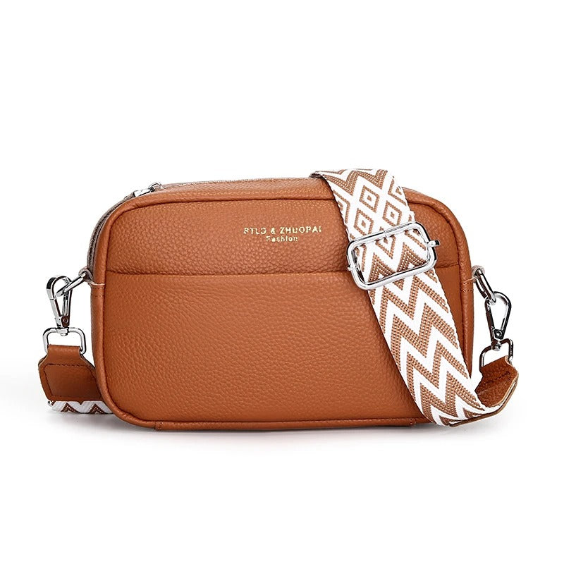 CarryCraft High Quality Genuine Leather Women Crossbody Shoulder Bags 2023 Luxury Solid color Cow Leather Handbag Female Messenger Tote Sac