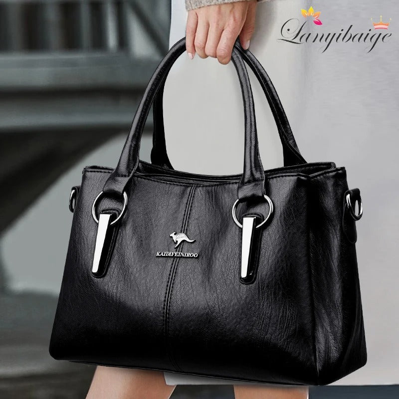 CarryCraft High Quality Cow Leather Ladies Handbags Fashion Luxury