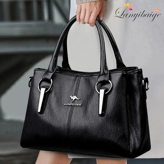 CarryCraft High Quality Cow Leather Ladies Handbags Fashion Luxury
