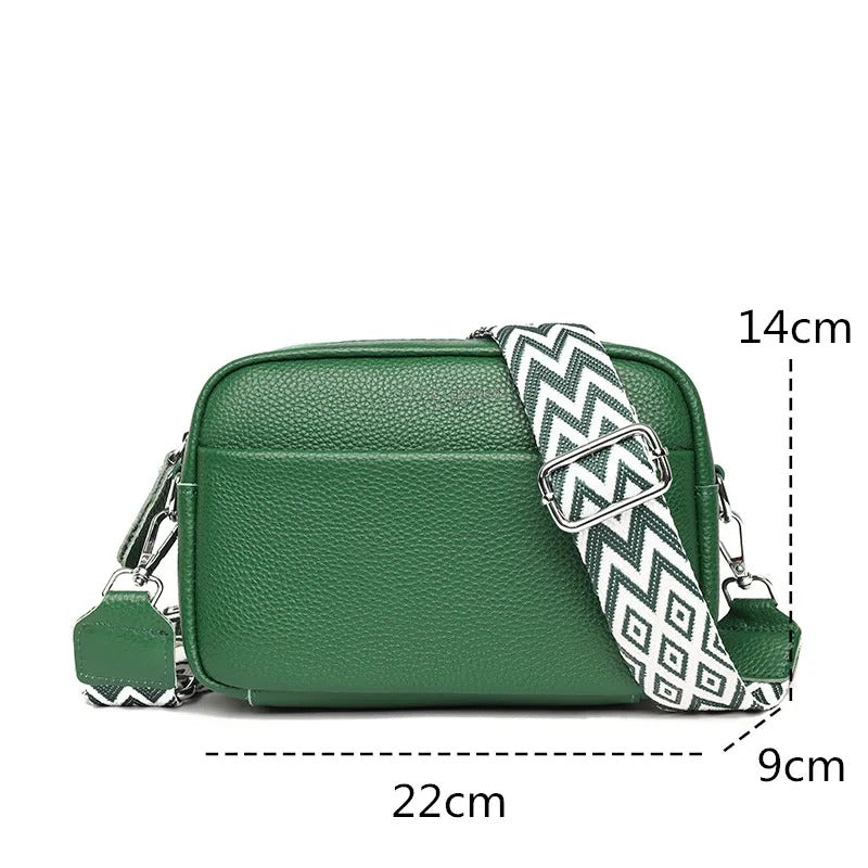 CarryCraft High Quality Genuine Leather Women Crossbody Shoulder Bags 2023 Luxury Solid color Cow Leather Handbag Female Messenger Tote Sac