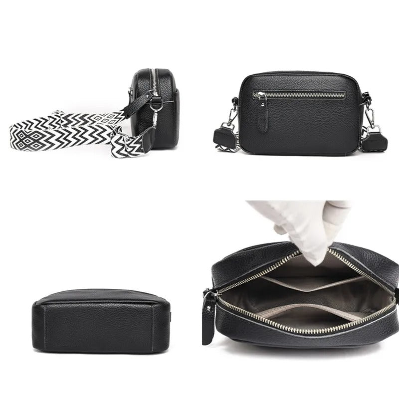 CarryCraft High Quality Genuine Leather Women Crossbody Shoulder Bags 2023 Luxury Solid color Cow Leather Handbag Female Messenger Tote Sac