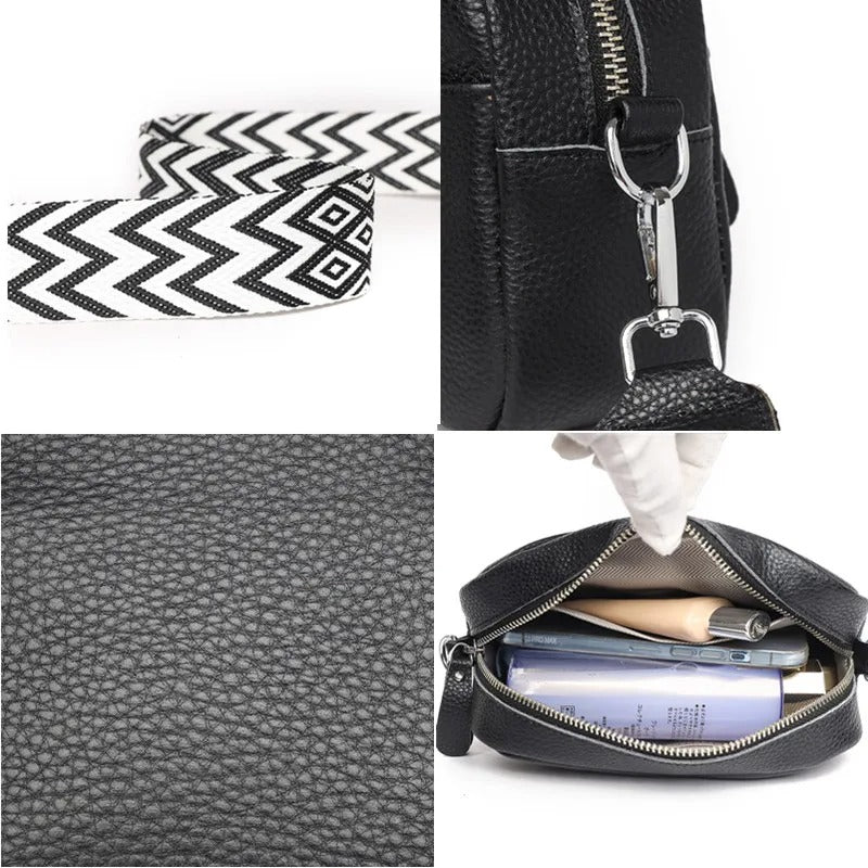 CarryCraft High Quality Genuine Leather Women Crossbody Shoulder Bags 2023 Luxury Solid color Cow Leather Handbag Female Messenger Tote Sac